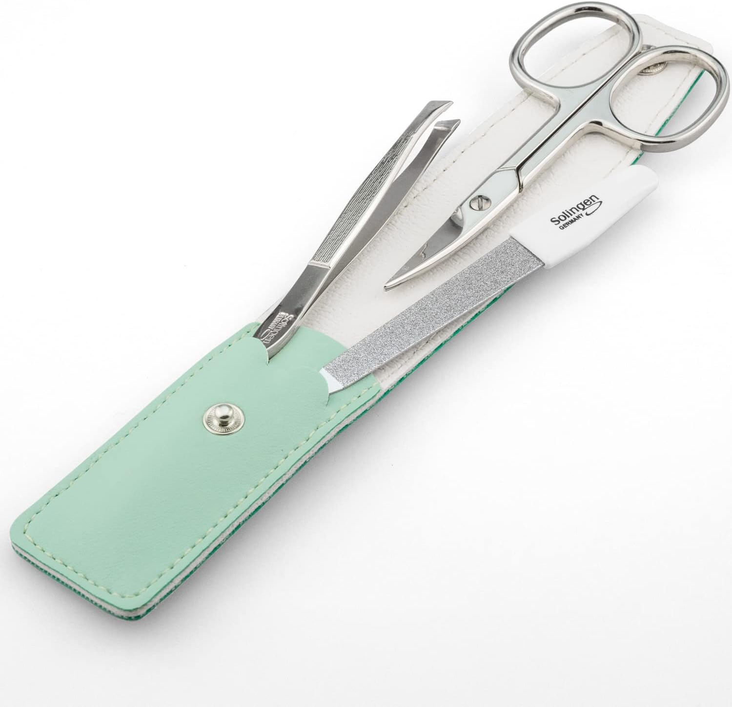 Forbicine e Pinzette – Set Manicure Professionale con Custodia in Similpelle. Include strumenti per Mani e Piedi, ideale per unghie curate. Perfetto come kit da viaggio, pratico ed elegante - immagine 6