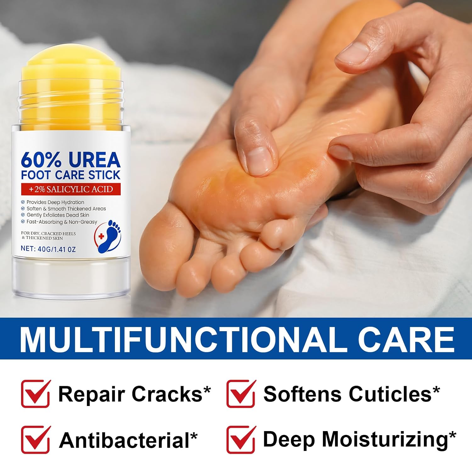 Crema Piedi Arricchita con Urea al 60% per Levigare la Pelle Ruvida e Dura, Idratazione Profonda per Piedi più Morbidi e Lisci,40g - immagine 4