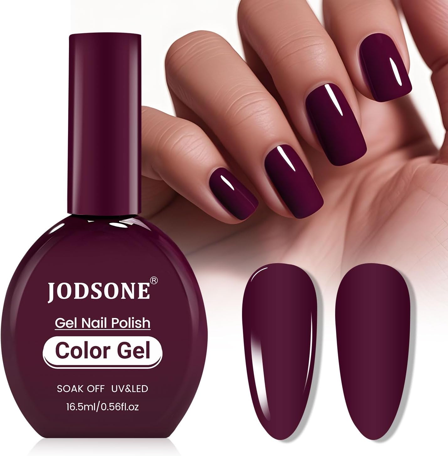 JODSONE 16,5 ml Stesso colore bottiglia gel smalto Borgogna lucido durevole elegante elegante ragazza donna regalo di vacanza