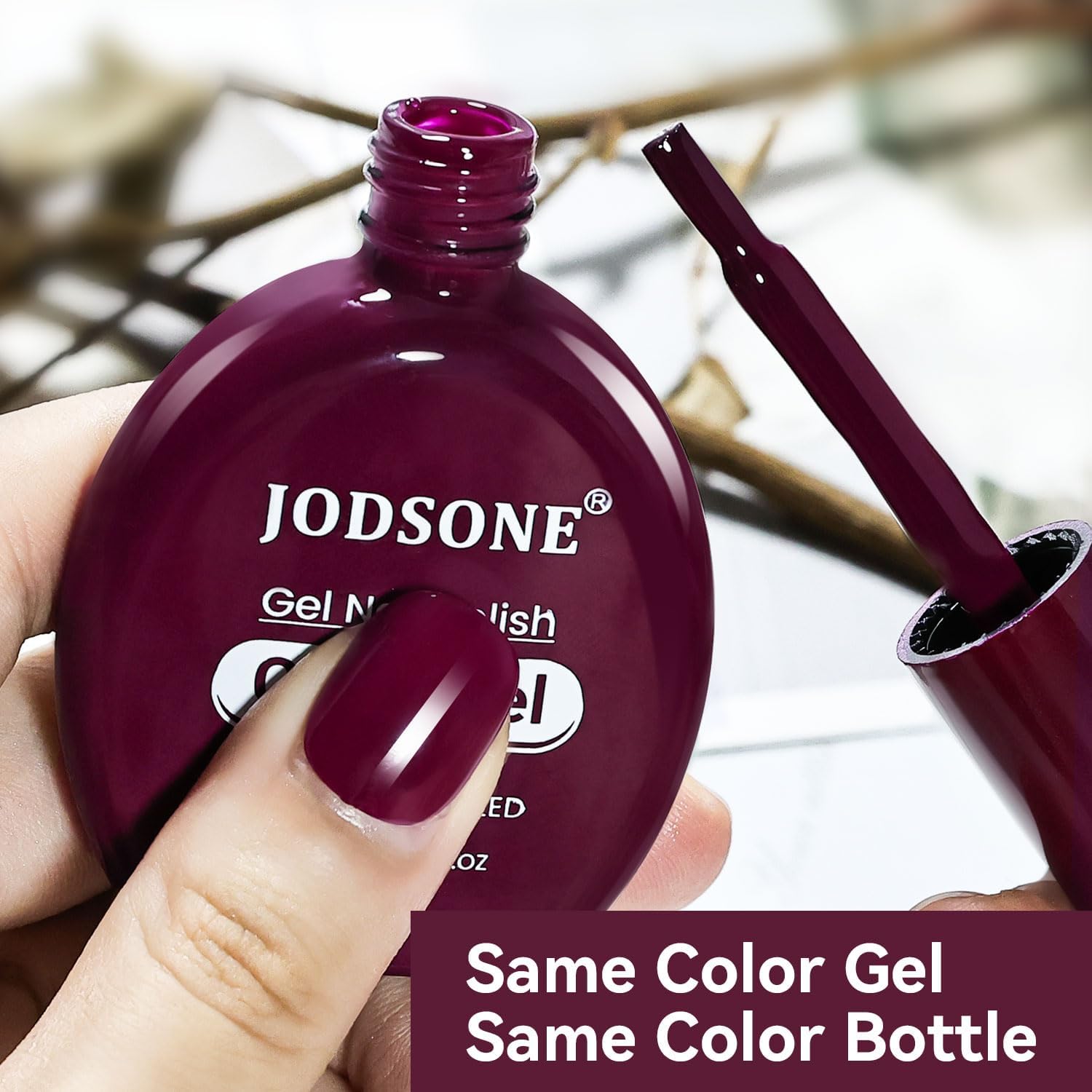JODSONE 16,5 ml Stesso colore bottiglia gel smalto Borgogna lucido durevole elegante elegante ragazza donna regalo di vacanza - immagine 2