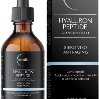 Siero Viso Acido Ialuronico Puro a 4 Pesi Molecolari con Peptidi, 100 ml | Idratazione Profonda, Azione Antirughe, Effetto Rimpolpante e Levigante, Pelle più Elastica, per Tutti i Tipi di Pelle