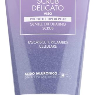 Dermolab - Scrub Viso Donna Delicato Esfoliante per Tutti i Tipi di Pelle, con Pool di Acido Ialuronico, Effetto Idratante e Illuminante, Purifica la Cute, 150 ml