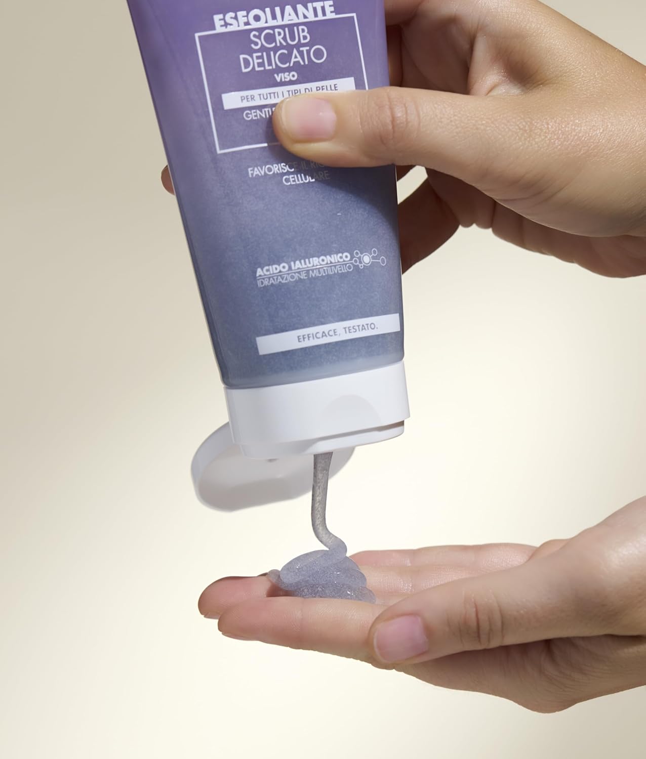 Dermolab - Scrub Viso Donna Delicato Esfoliante per Tutti i Tipi di Pelle, con Pool di Acido Ialuronico, Effetto Idratante e Illuminante, Purifica la Cute, 150 ml - immagine 5