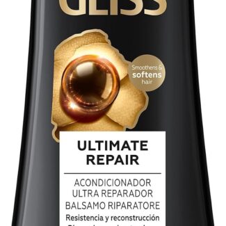 Schwarzkopf Gliss Ultimate Repair Balsamo Riparatore 200ml, Balsamo con Keratina Liquida ed Estratto di Perla Nera, Trattamento alla Cheratina per capelli danneggiati e secchi