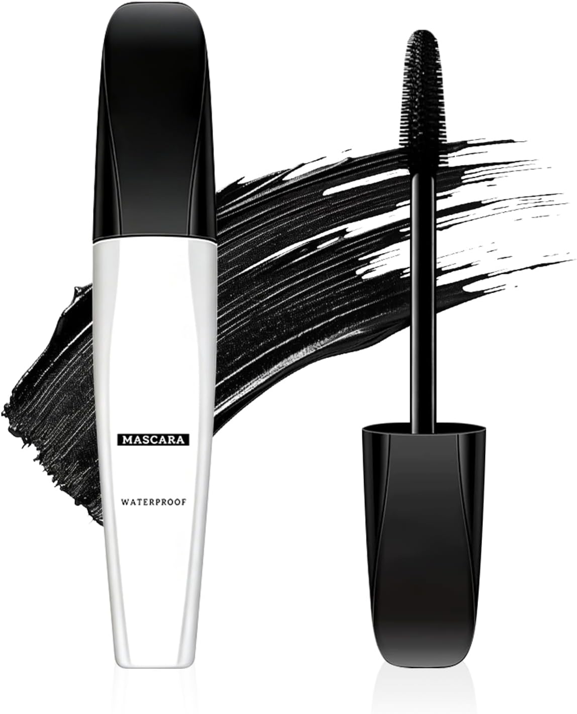 Boobeen Mascara Waterproof – Mascara volumizzante e arricciante a lunga tenuta, con pennello in silicone ad alta elasticità per donne.