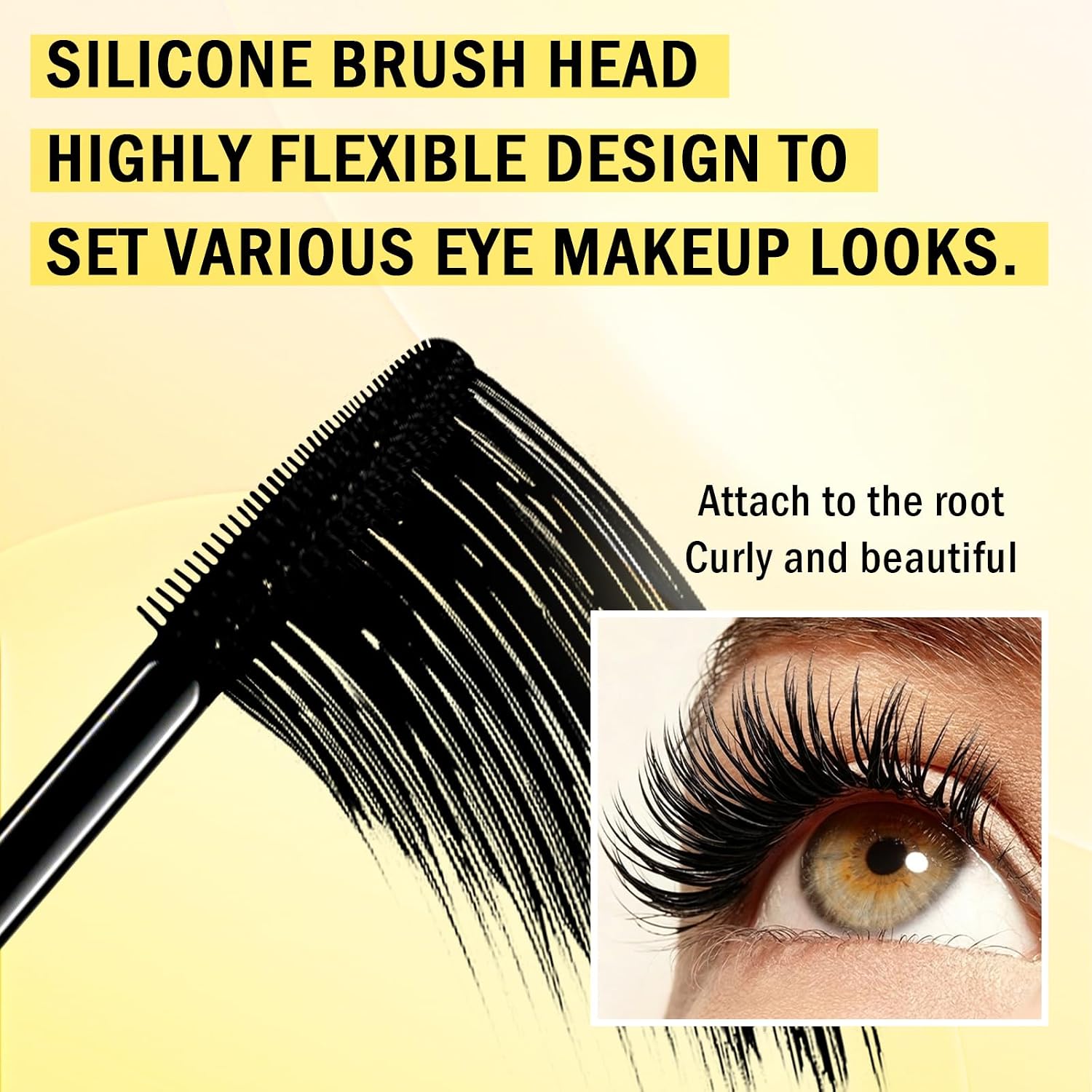 Boobeen Mascara Waterproof – Mascara volumizzante e arricciante a lunga tenuta, con pennello in silicone ad alta elasticità per donne. - immagine 3