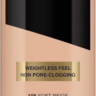Max Factor, Lasting Performance Fondotinta Liquido, Alta Coprenza, Finish Matte E Lunga Durata, 105 Soft Beige, 35 Ml