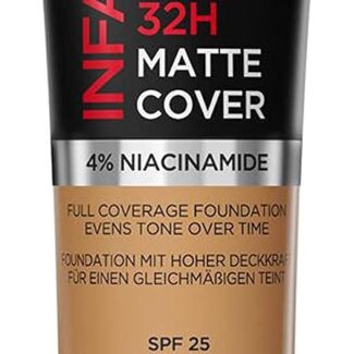 L'Oréal Paris Fondotinta Infaillible 32H Matte Cover, Make-Up dal Finish Matte Copertura Totale sulla Pelle, 310 Warm Undertone, 30 ml